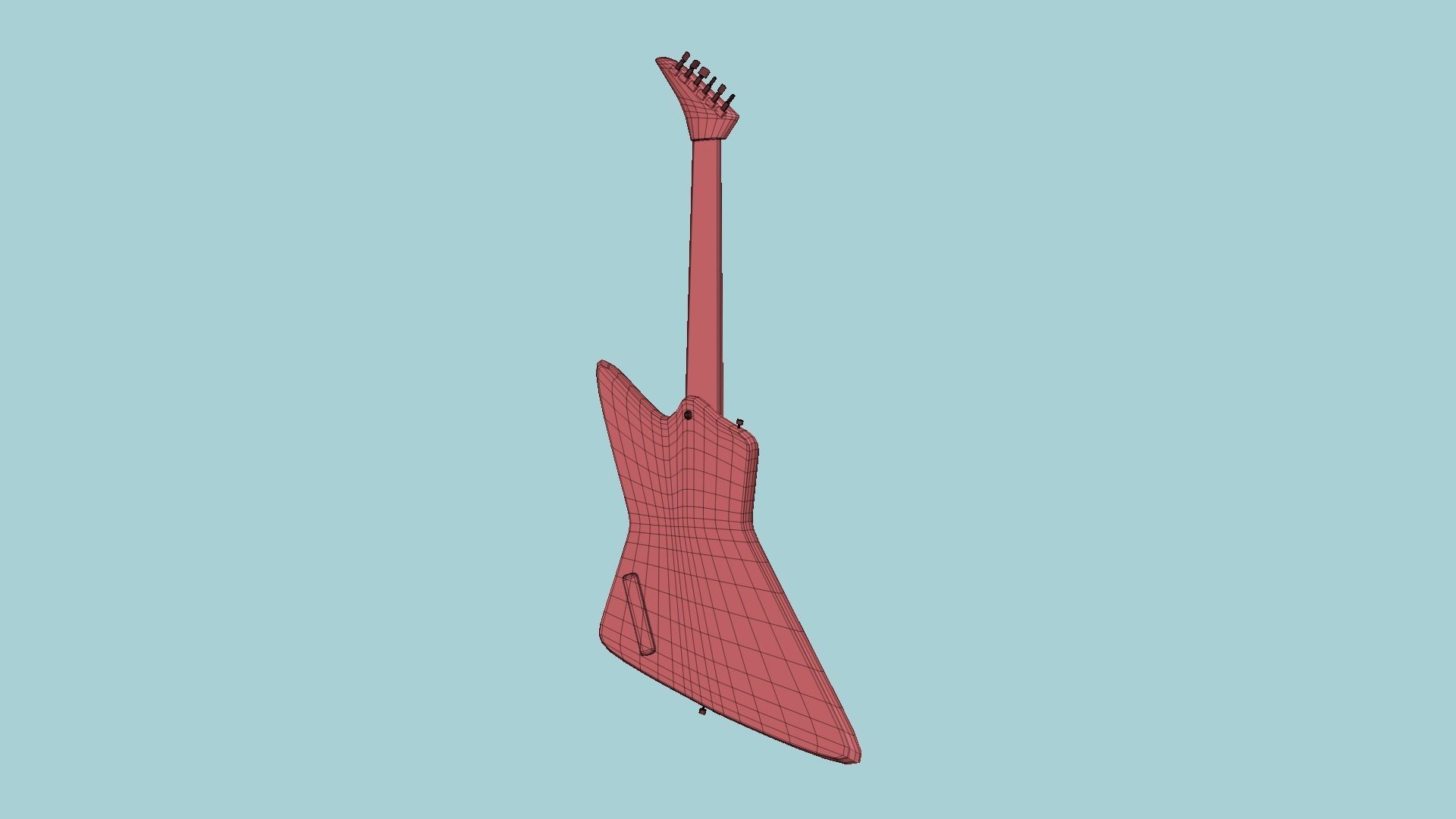 Electric Guitar F03 Black - Music Instrument Design Low-poly 3D model_15