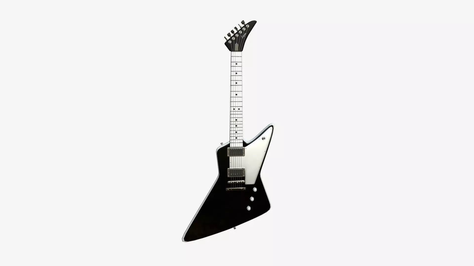 Electric Guitar F03 Black - Music Instrument Design Low-poly 3D model_0