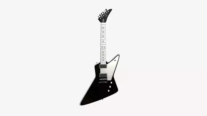 Electric Guitar F03 Black - Music Instrument Design Low-poly 3D model