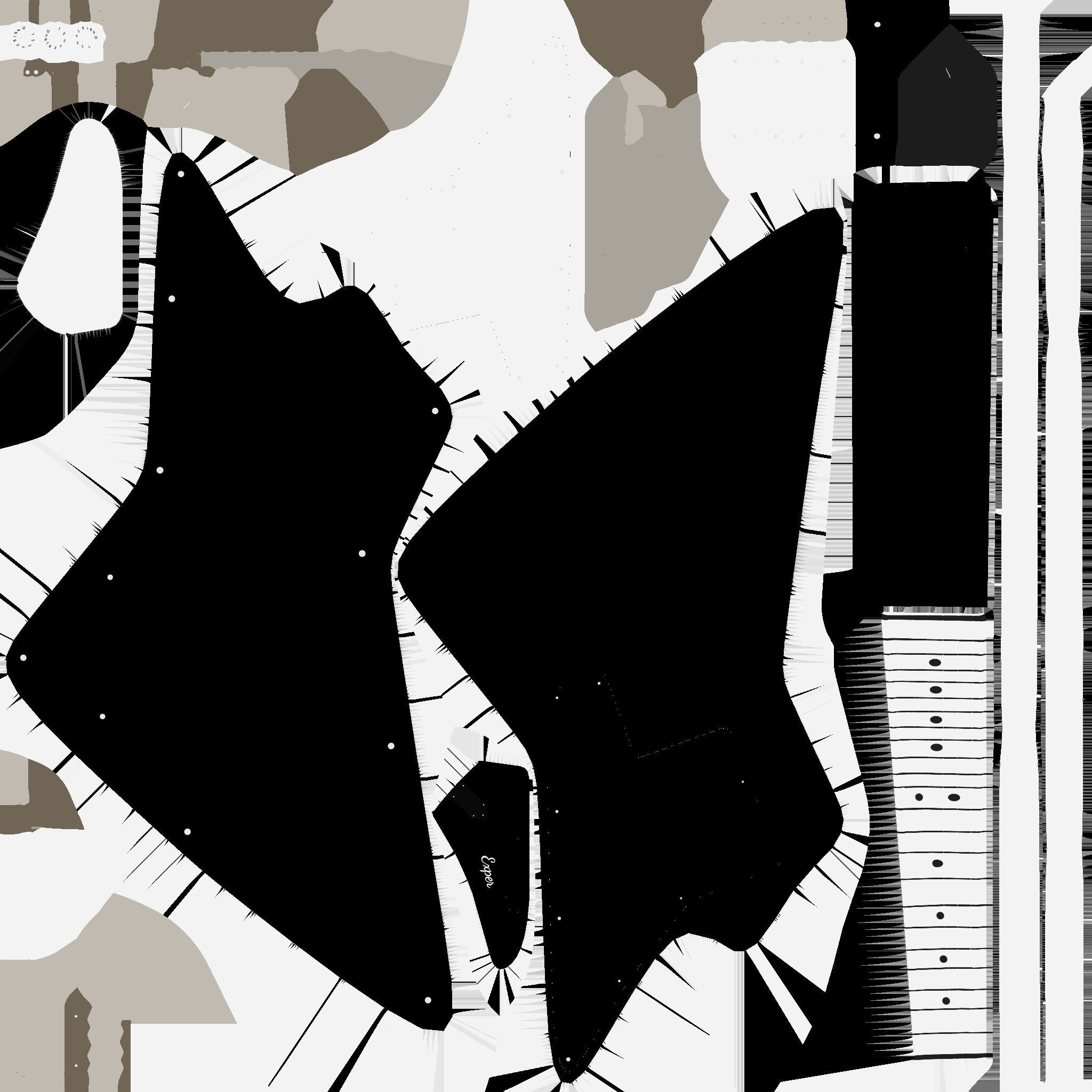 Electric Guitar F03 Black - Music Instrument Design Low-poly 3D model_19