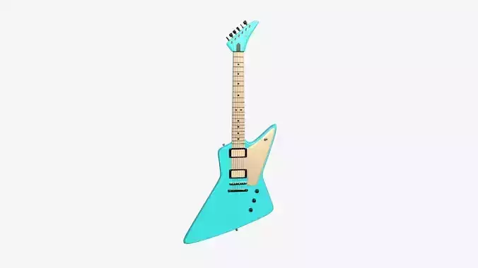Electric Guitar F04 Light Blue - Music Instrument Design Low-poly 3D model