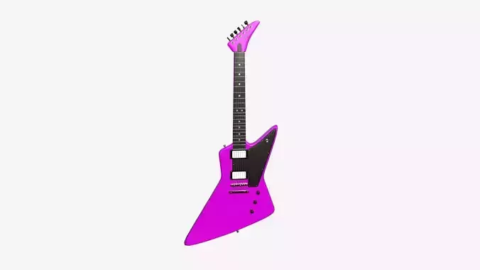 Electric Guitar F06 Pink - Music Instrument Design Low-poly 3D model
