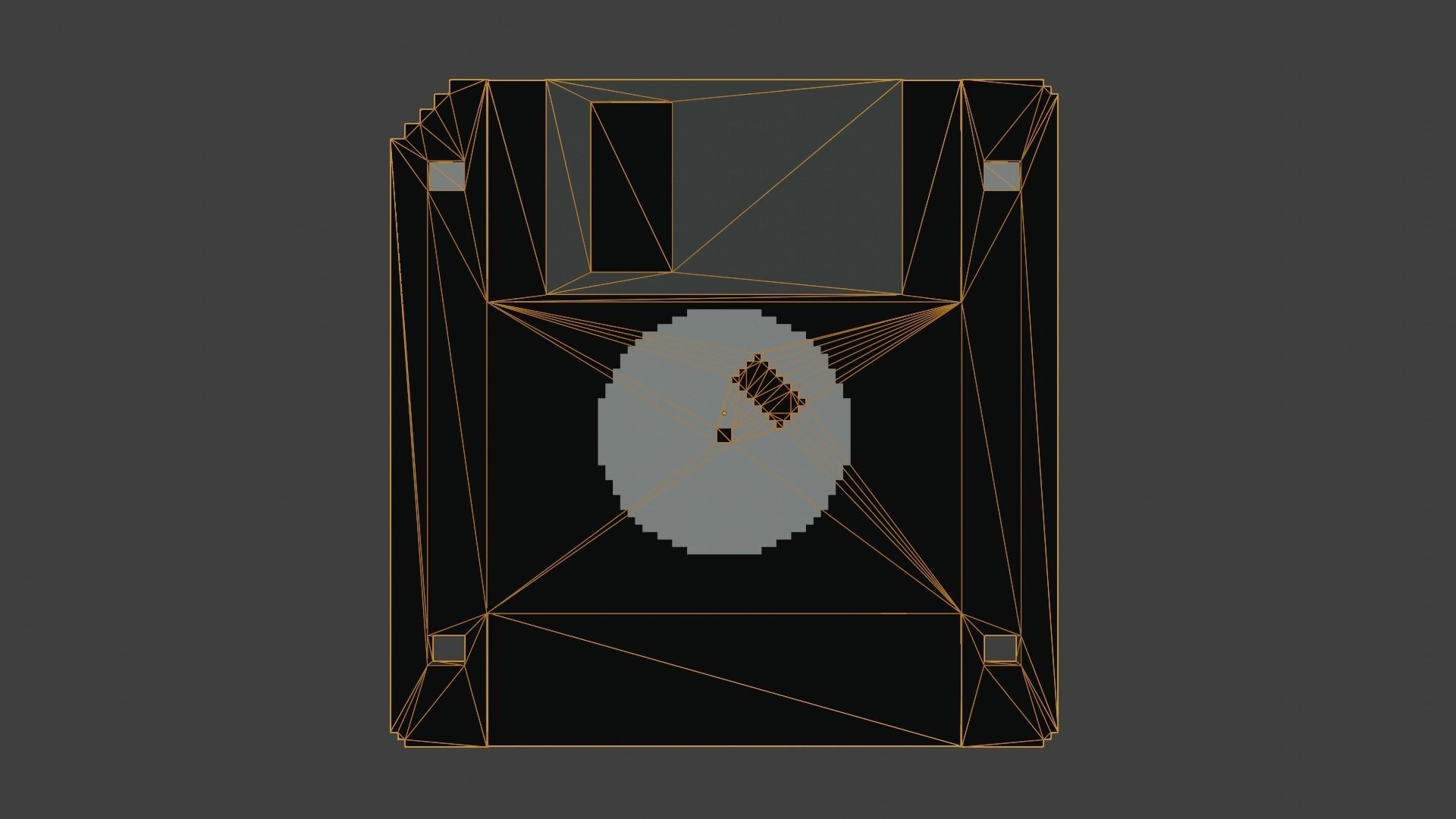 Voxel Black Floppy Disk MagicaVoxel Low-poly 3D model_2