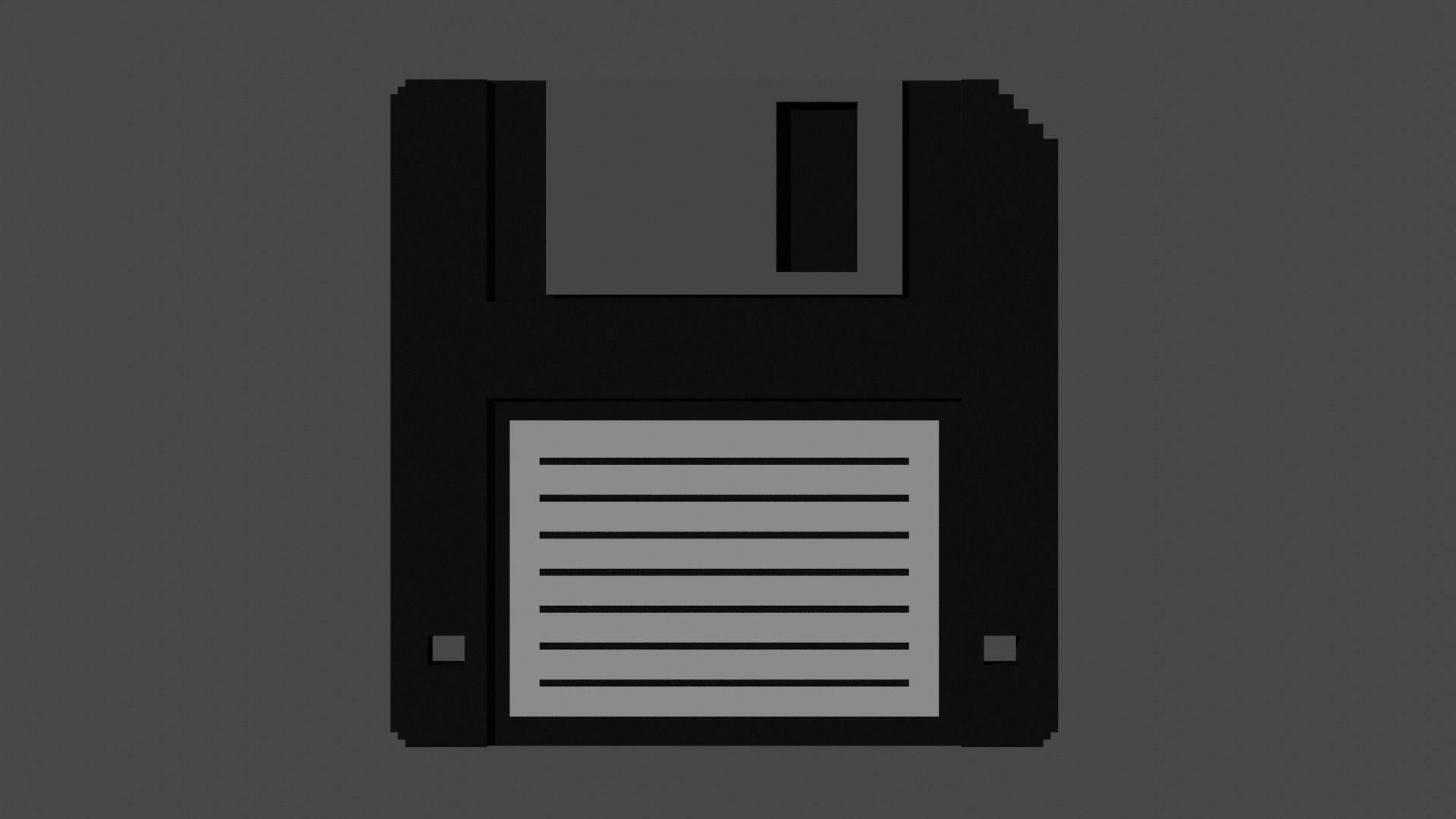Voxel Black Floppy Disk MagicaVoxel Low-poly 3D model_3