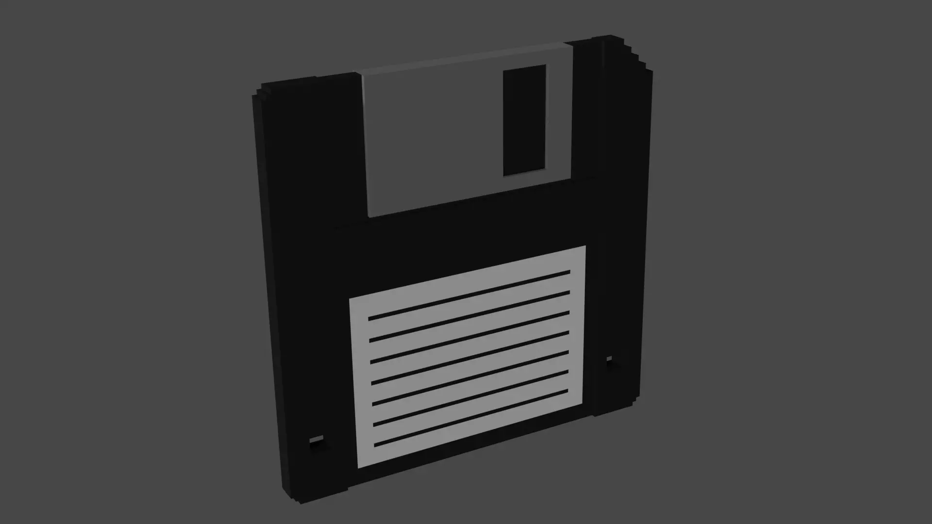 Voxel Black Floppy Disk MagicaVoxel Low-poly 3D model_0