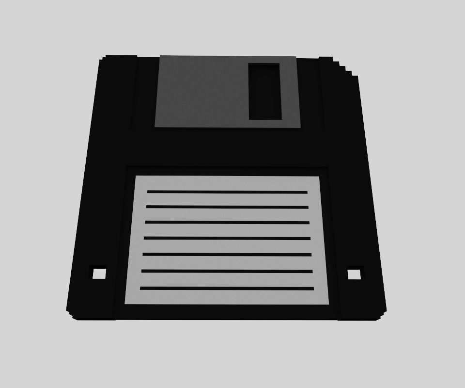 Voxel Black Floppy Disk MagicaVoxel Low-poly 3D model_8