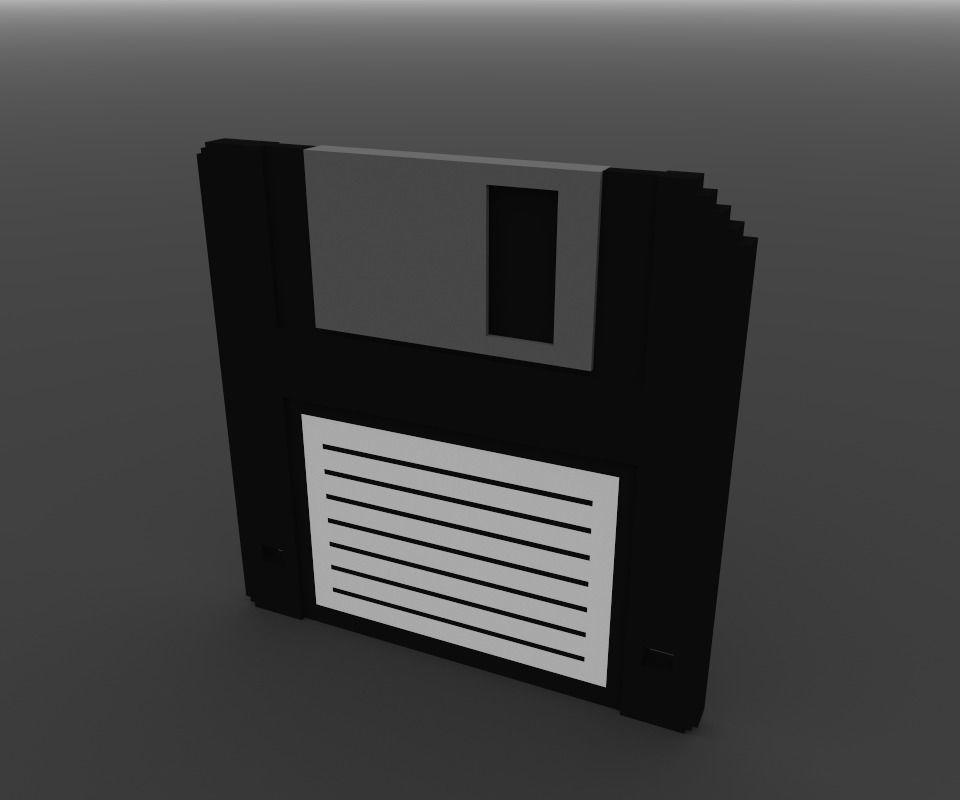 Voxel Black Floppy Disk MagicaVoxel Low-poly 3D model_6