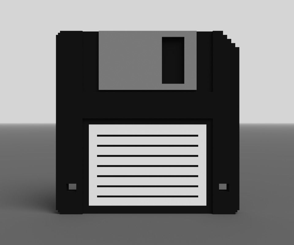 Voxel Black Floppy Disk MagicaVoxel Low-poly 3D model_5
