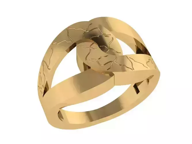 Ring238 gold ring with diamonds 3D print model
