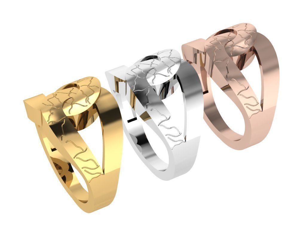 Ring238 gold ring with diamonds 3D print model_4