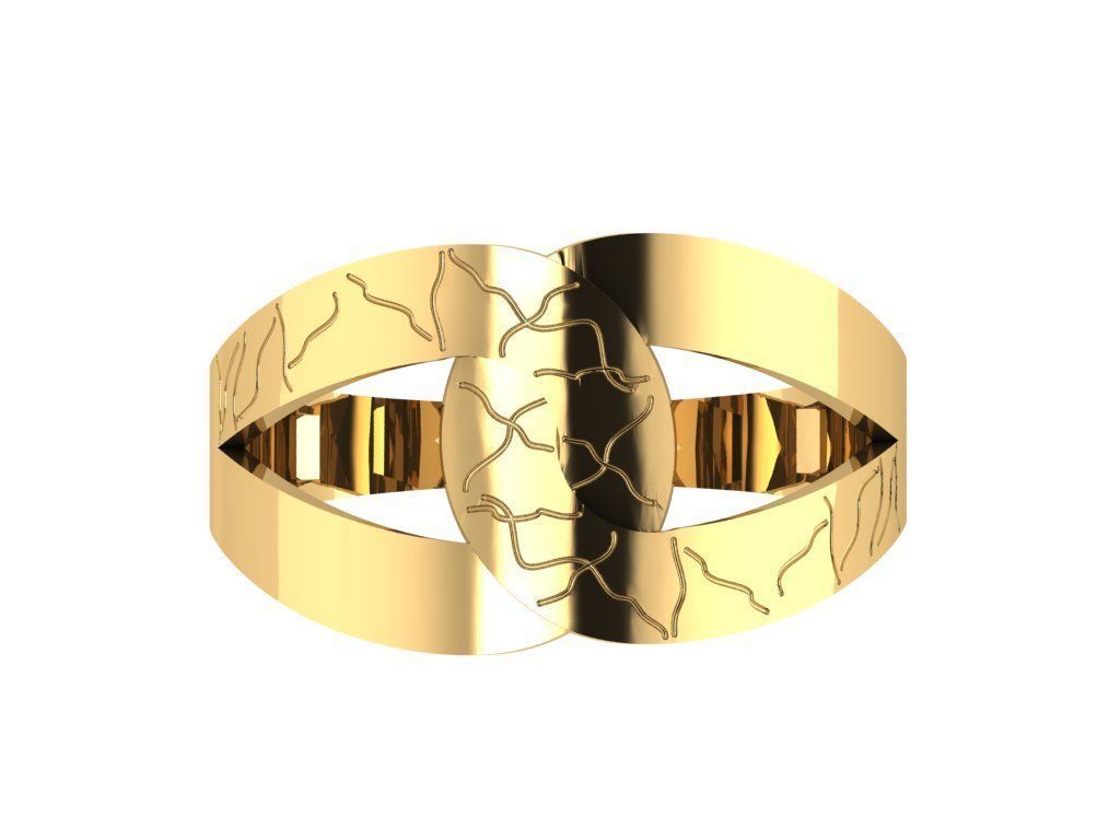 Ring238 gold ring with diamonds 3D print model_1