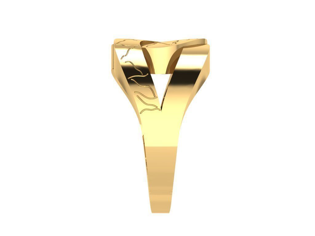 Ring238 gold ring with diamonds 3D print model_3
