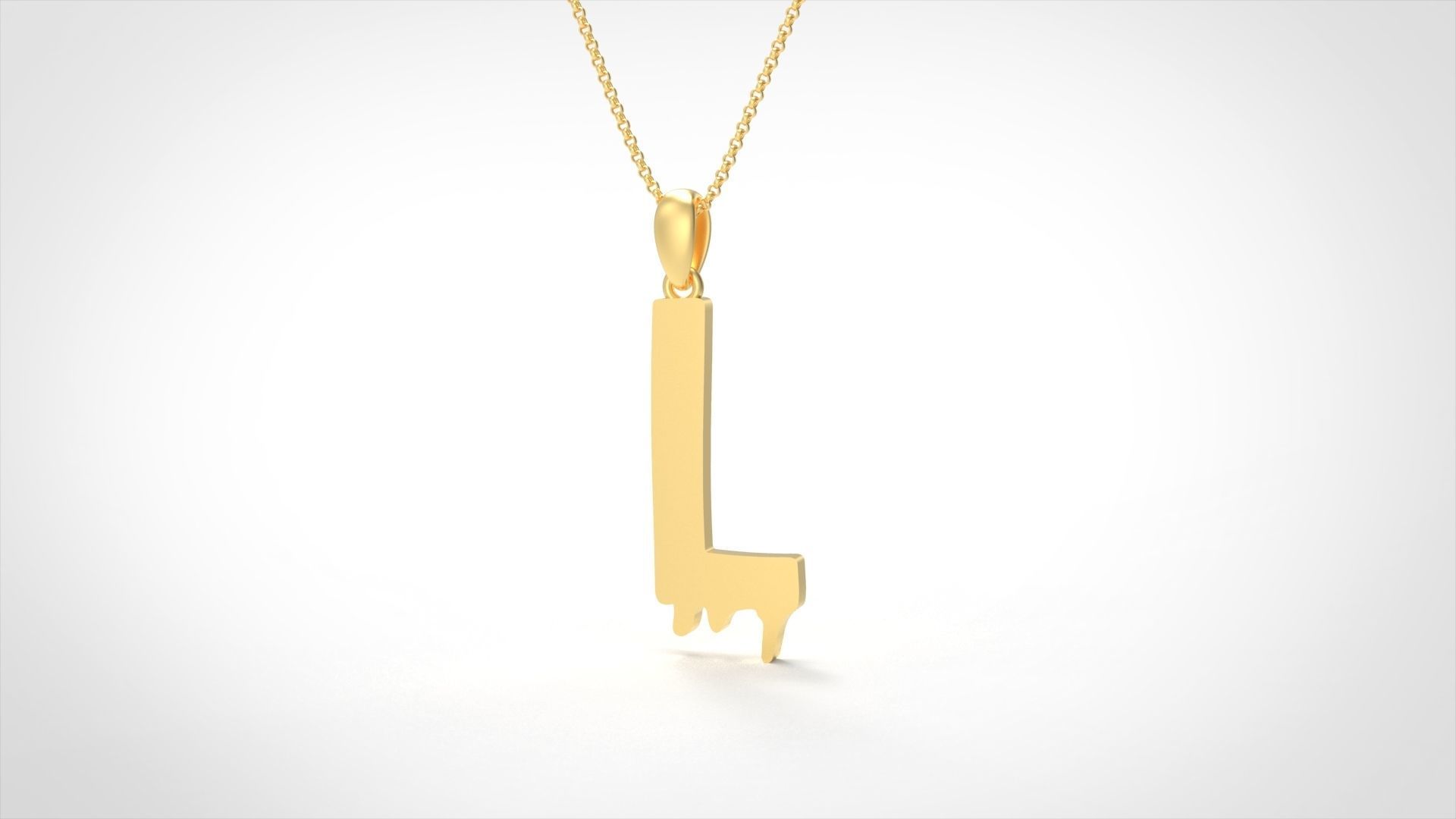 Model 754 Blood L Initial Pendant 3D print model_3