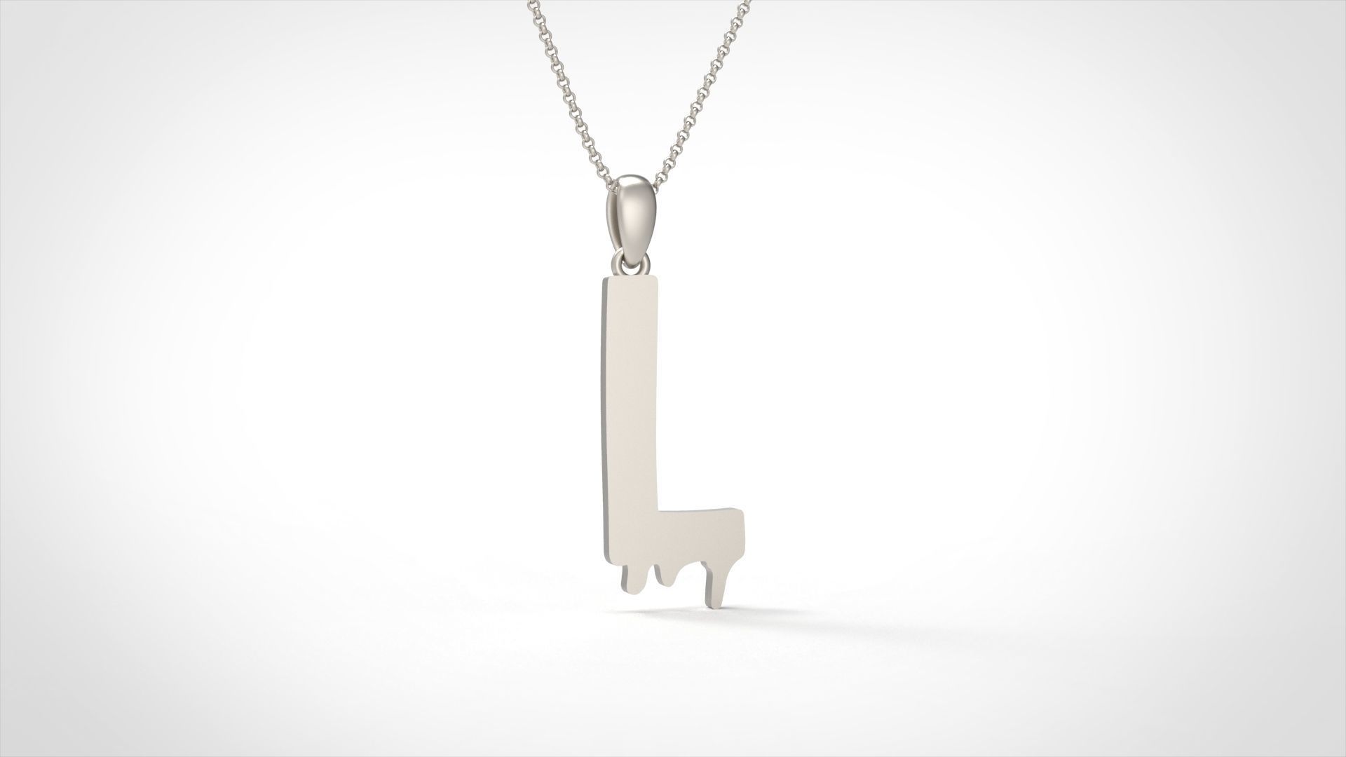 Model 754 Blood L Initial Pendant 3D print model_4