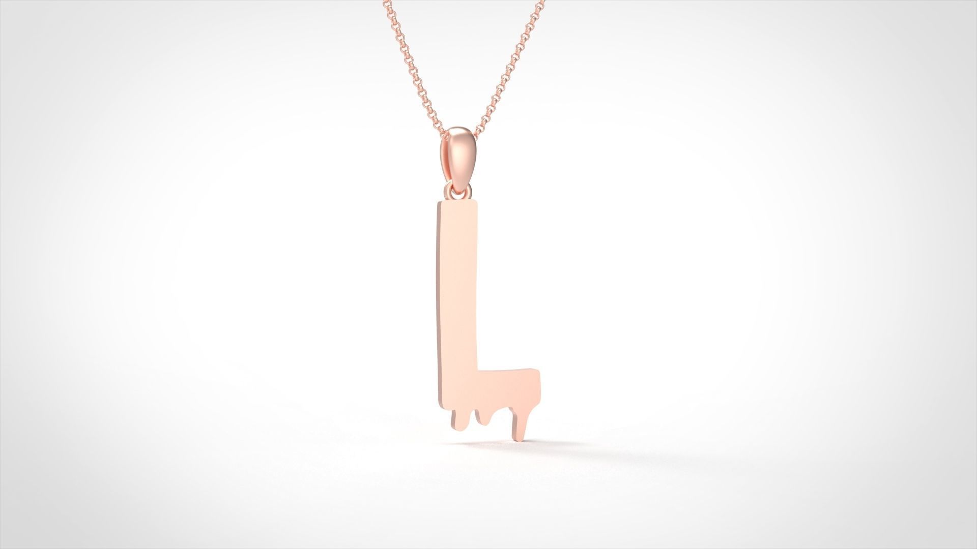 Model 754 Blood L Initial Pendant 3D print model_1