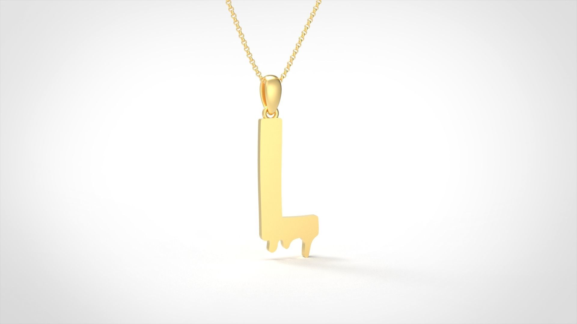 Model 754 Blood L Initial Pendant 3D print model_2