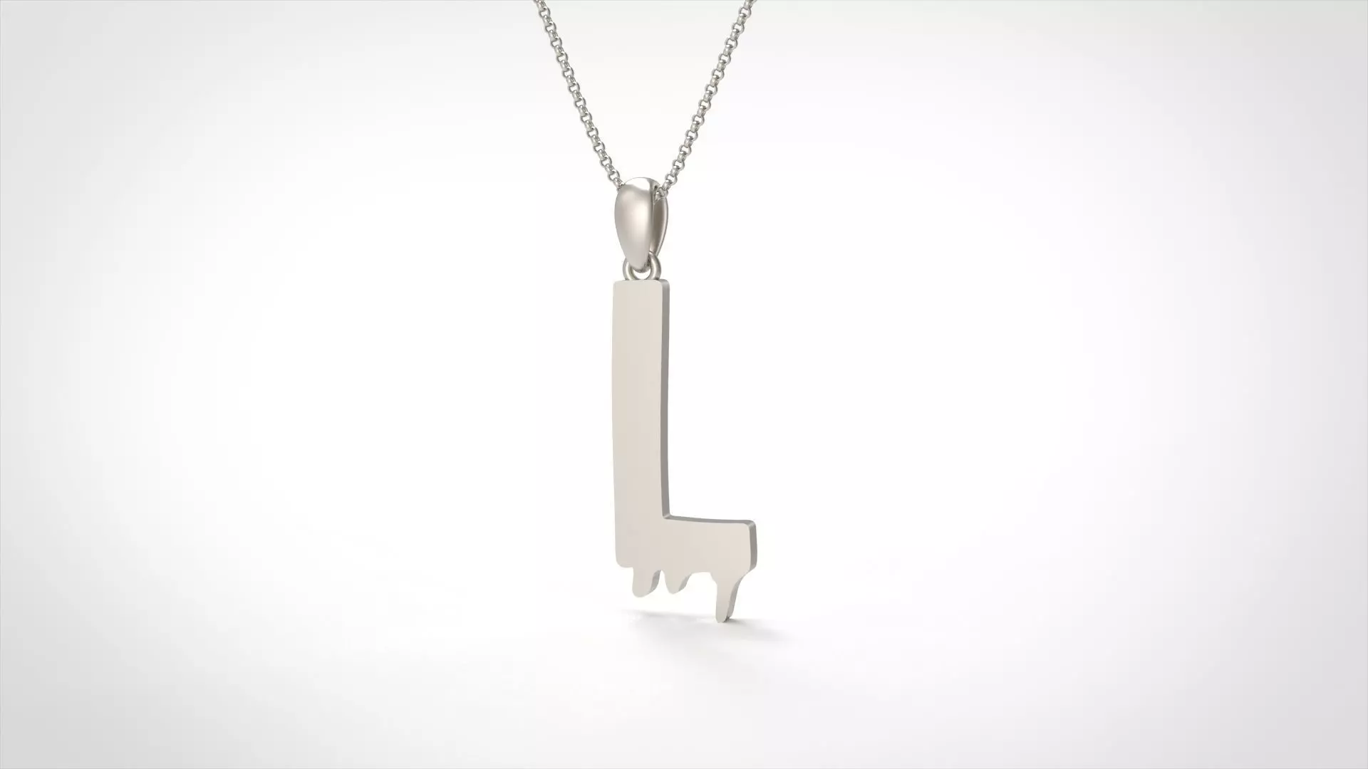 Model 754 Blood L Initial Pendant 3D print model_0