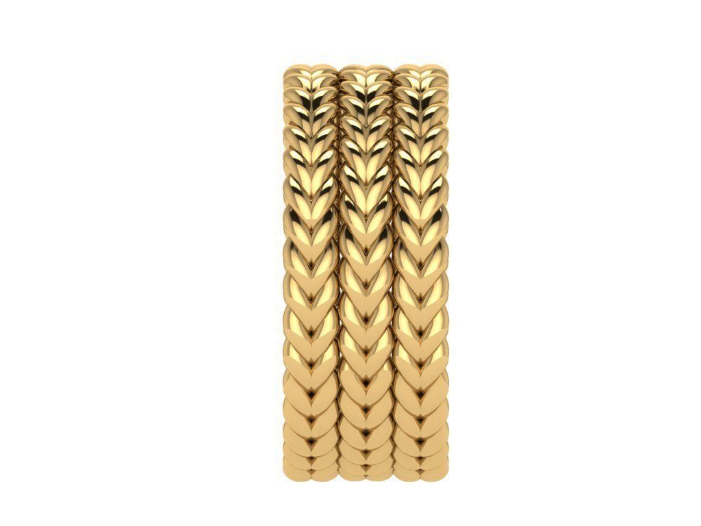 Ring240 gold - plated ring with braids 3D print model_3