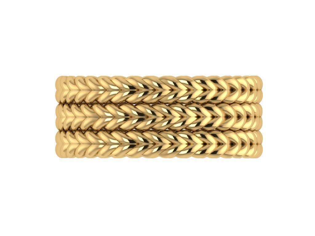 Ring240 gold - plated ring with braids 3D print model_1