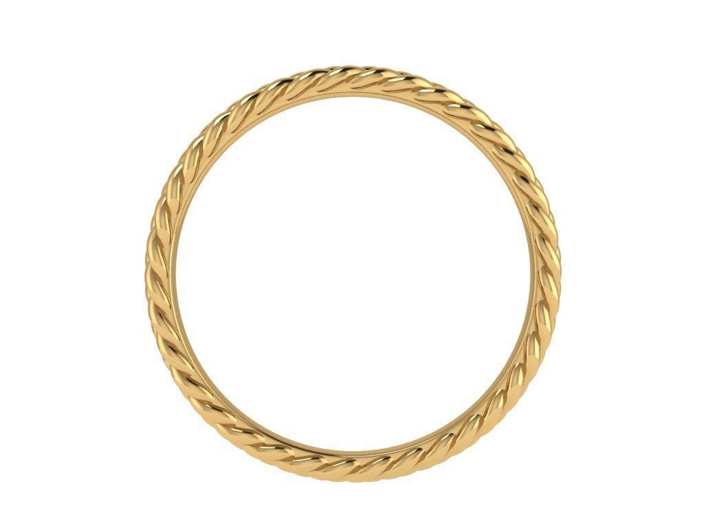 Ring240 gold - plated ring with braids 3D print model_2