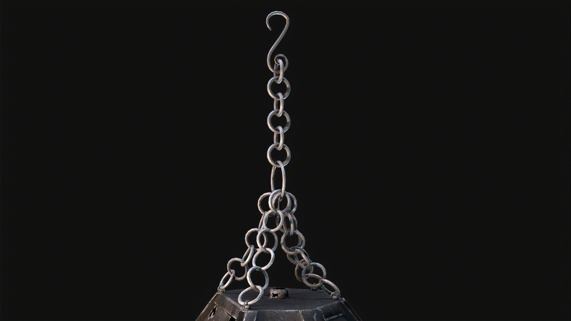 Mediaval Steel Lantern Low-poly 3D model_7