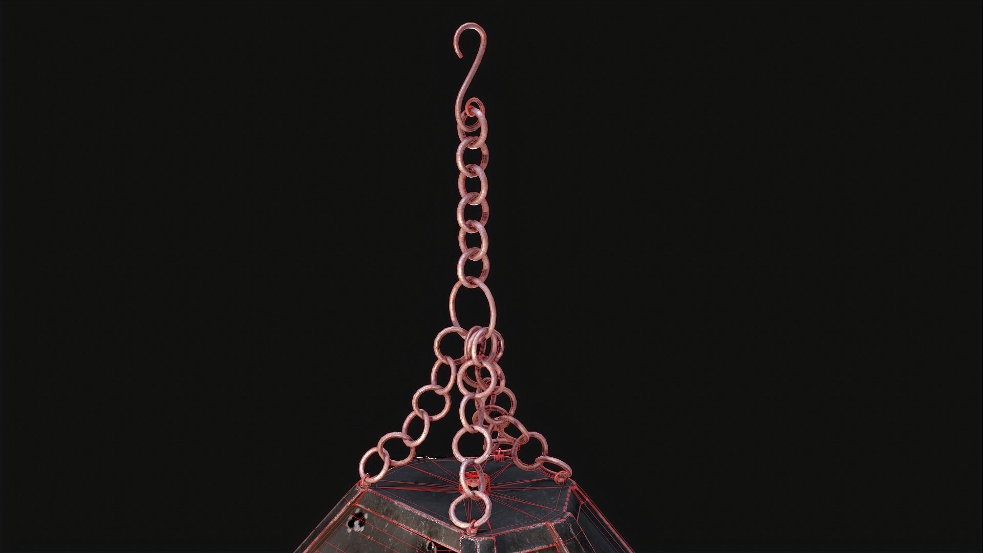 Mediaval Steel Lantern Low-poly 3D model_14