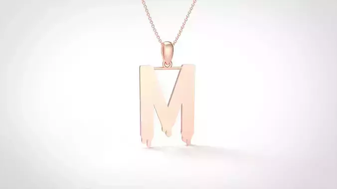Model 755 Blood M Initial Pendant 3D print model