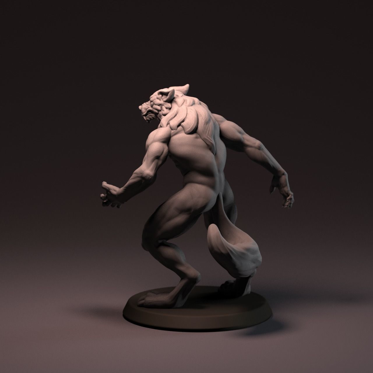 Werewolf 65 mm with base 3D print model_27
