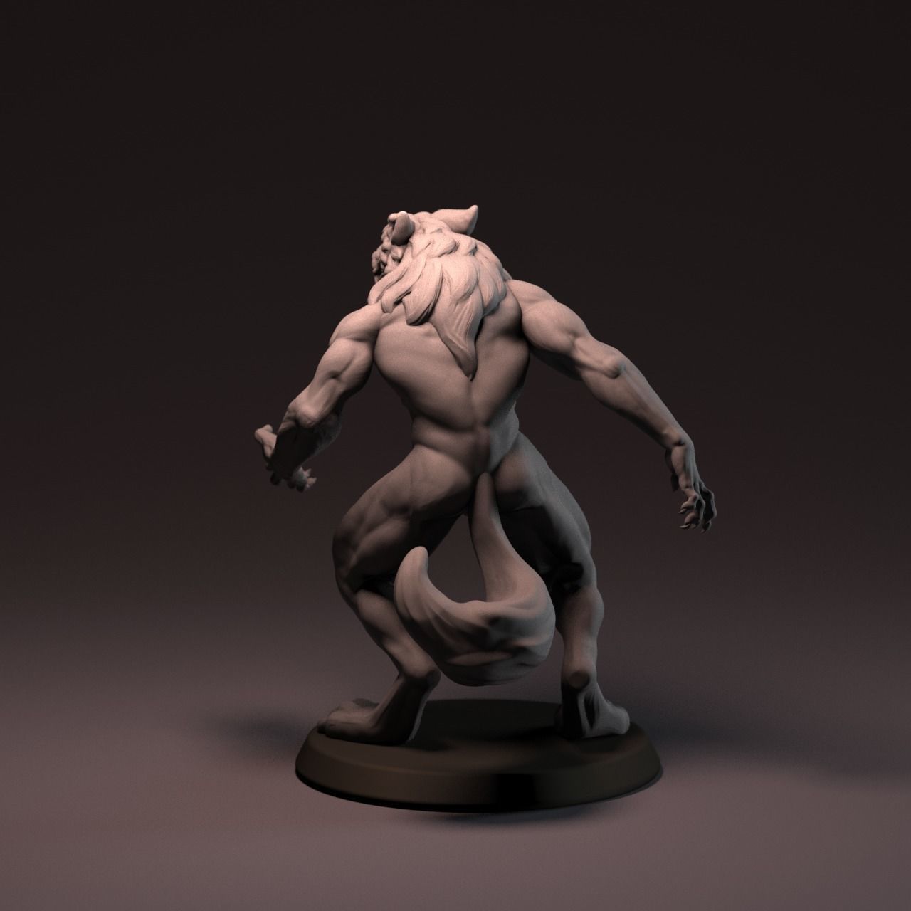 Werewolf 65 mm with base 3D print model_6