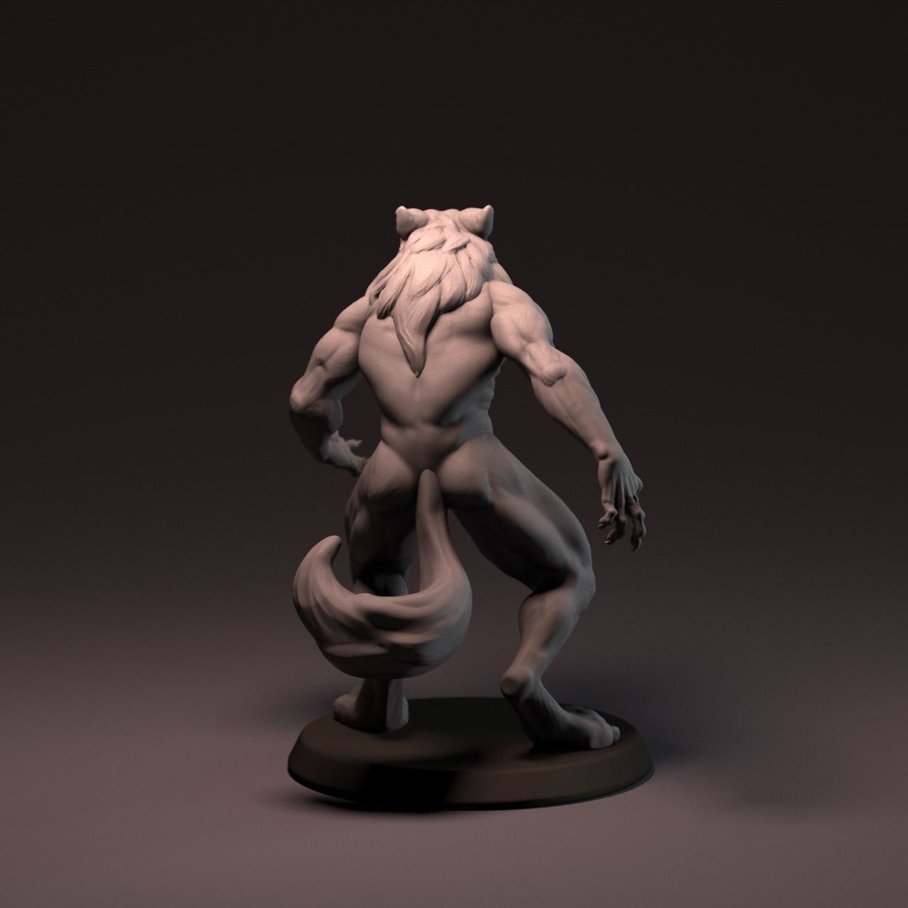 Werewolf 65 mm with base 3D print model_9