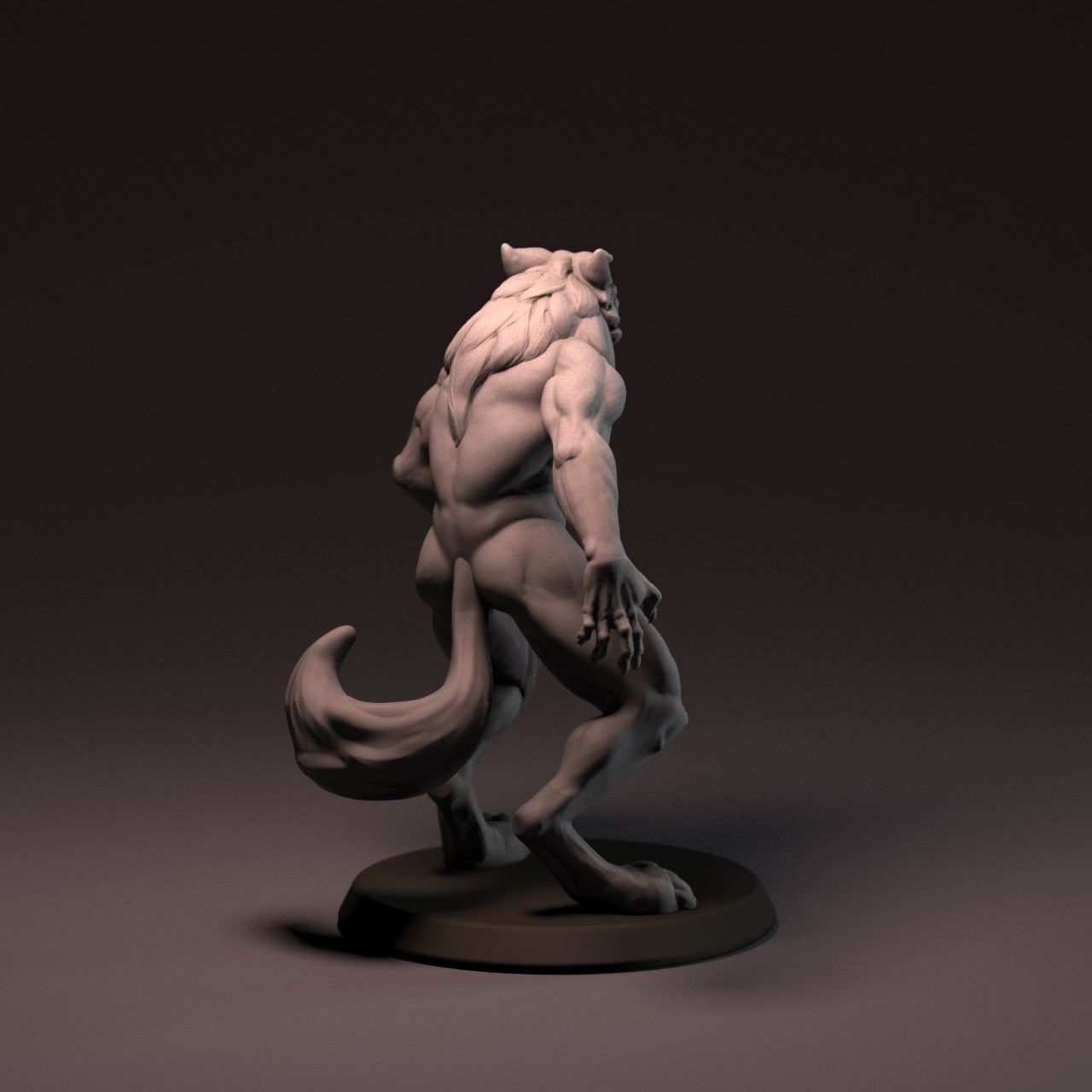 Werewolf 65 mm with base 3D print model_11