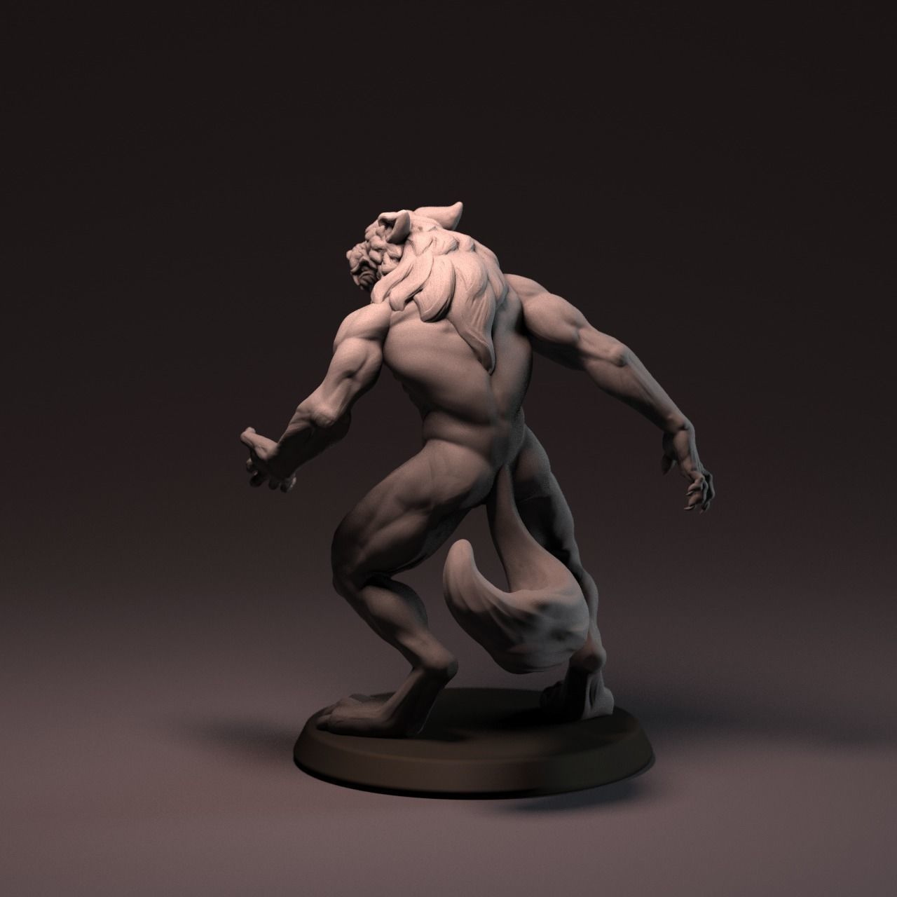 Werewolf 65 mm with base 3D print model_28