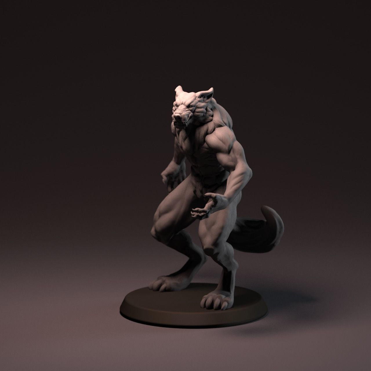 Werewolf 65 mm with base 3D print model_18