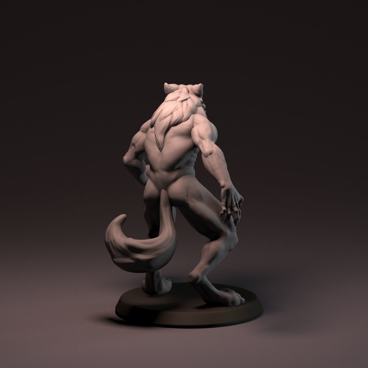 Werewolf 65 mm with base 3D print model_10