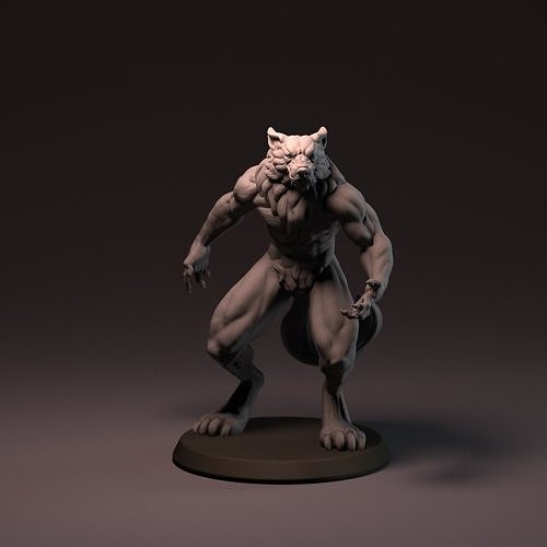Werewolf 65 mm with base 3D print model