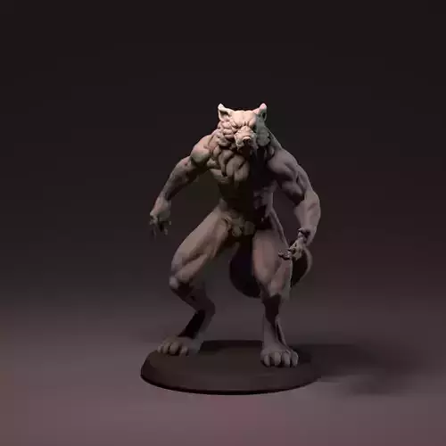Werewolf 65 mm with base 3D print model