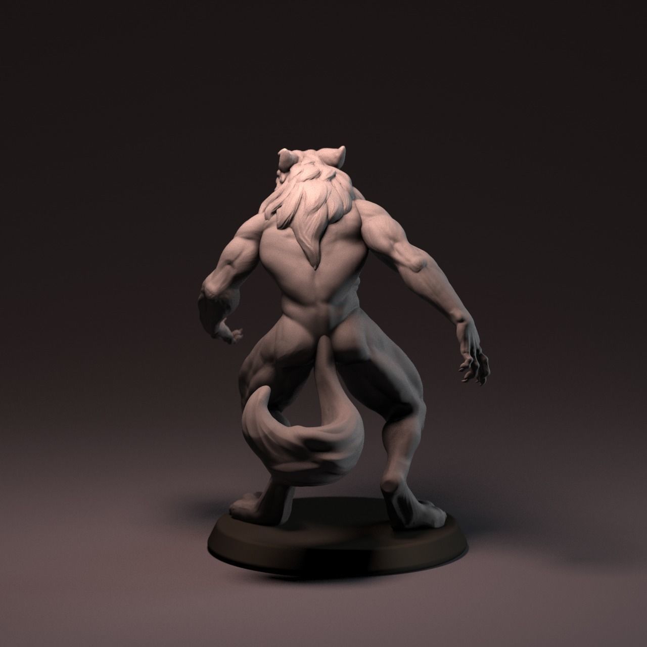 Werewolf 65 mm with base 3D print model_8