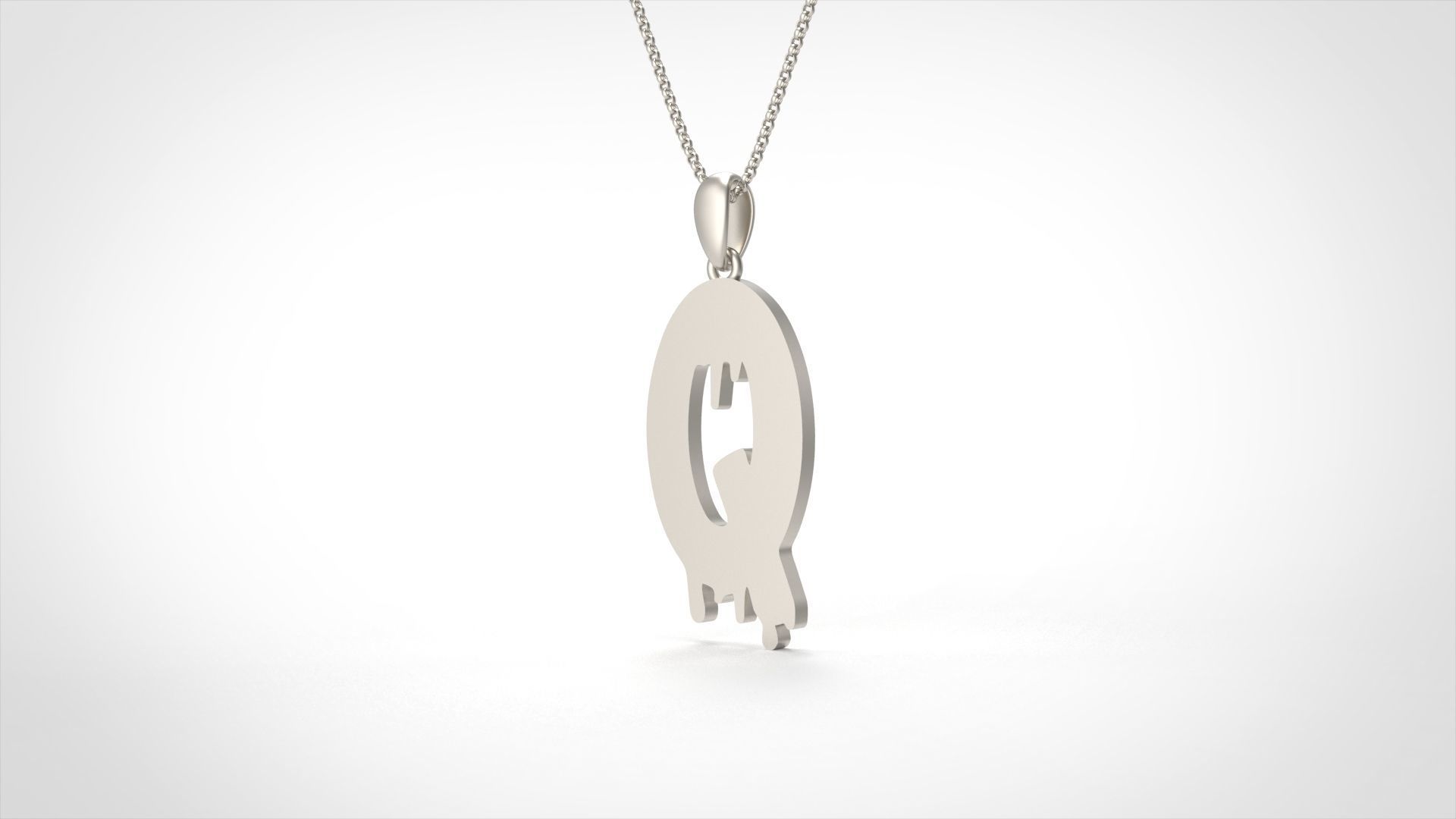 Model 759 Blood Q Initial Pendant 3D print model_3