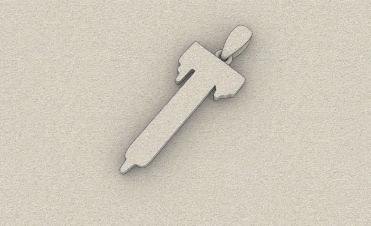 Model 762 Blood T Initial Pendant 3D print model_8
