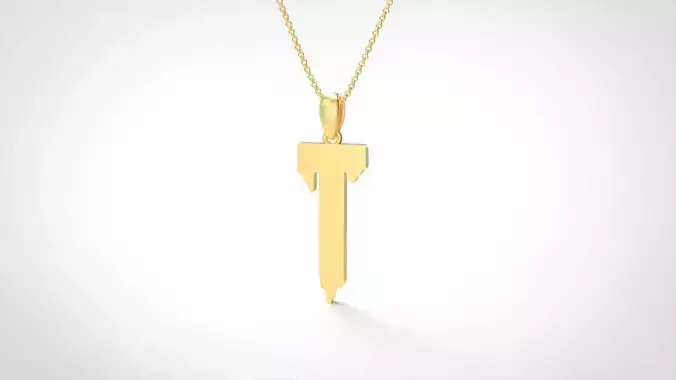 Model 762 Blood T Initial Pendant 3D print model