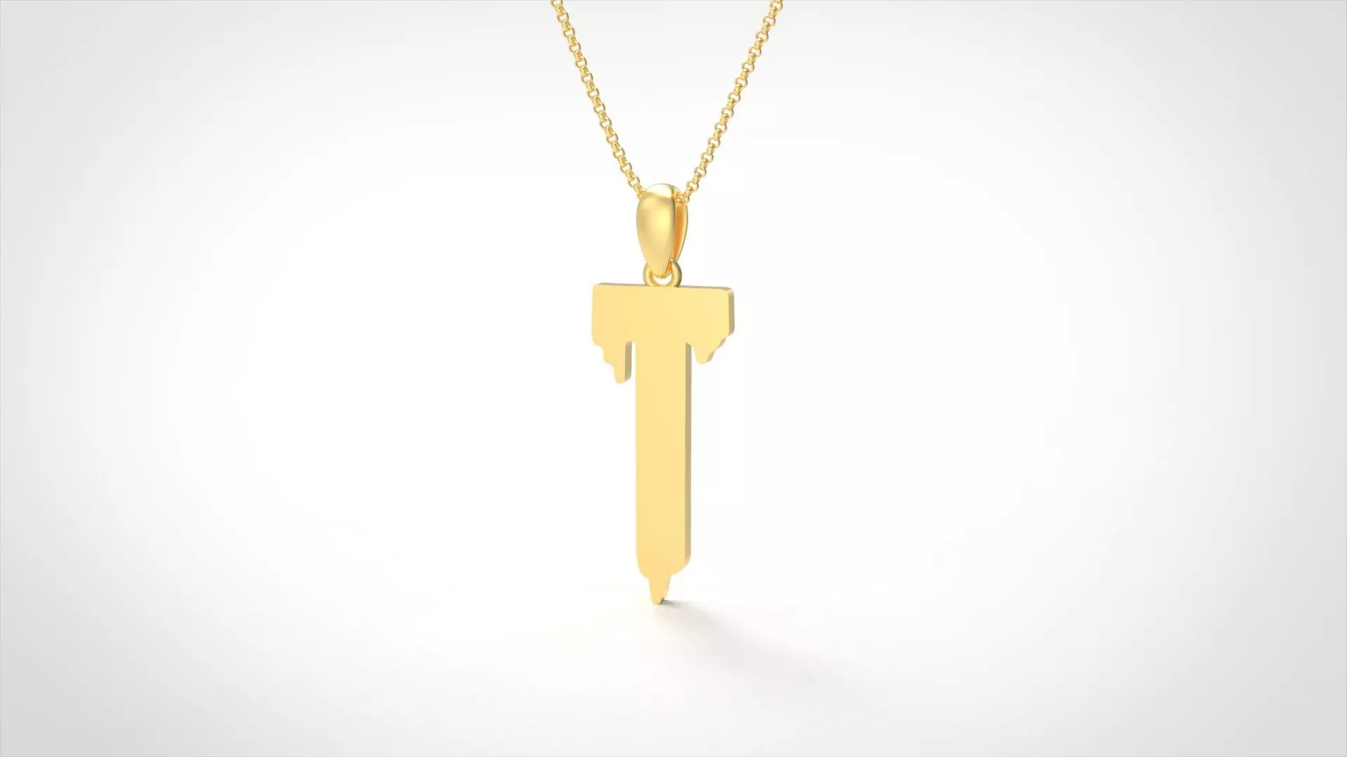 Model 762 Blood T Initial Pendant 3D print model_0