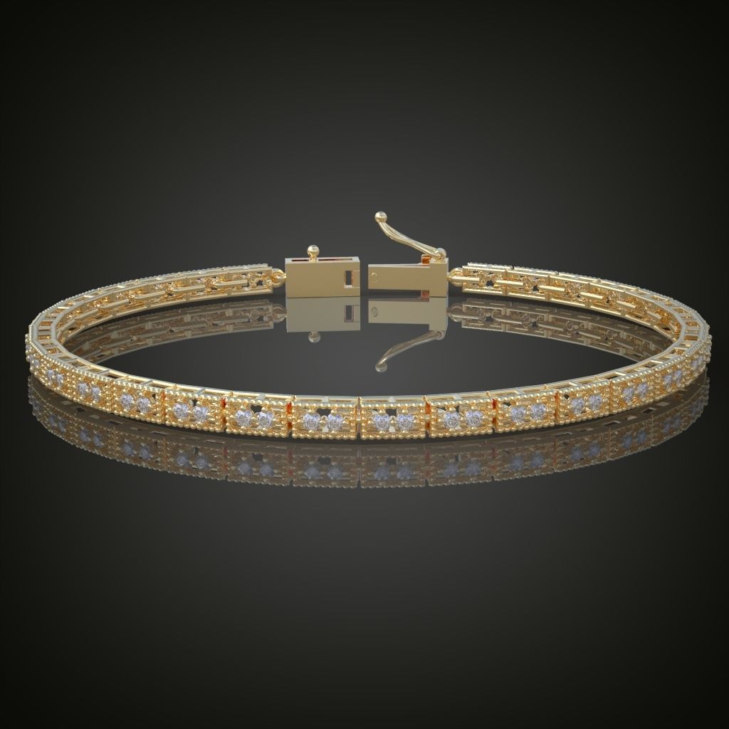 Exclusive Bracelet model 3D printable model 0010 3D print model_9