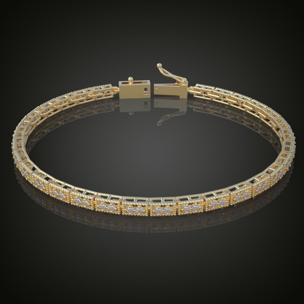 Exclusive Bracelet model 3D printable model 0010 3D print model_11