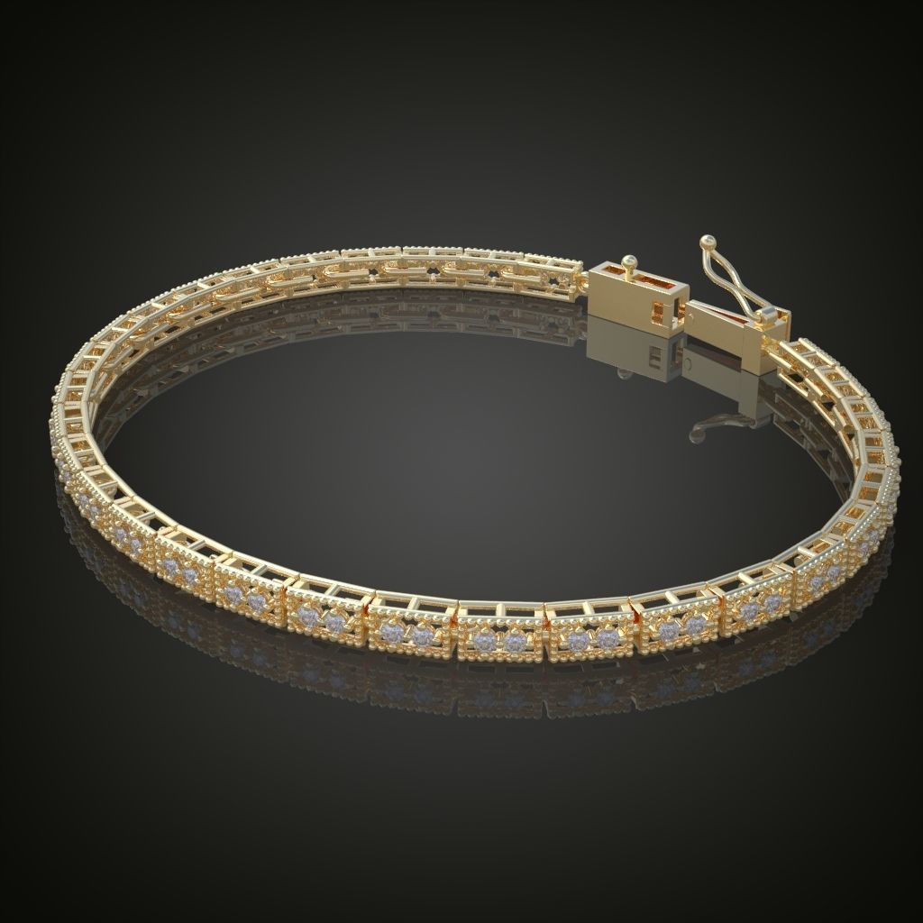 Exclusive Bracelet model 3D printable model 0010 3D print model_6