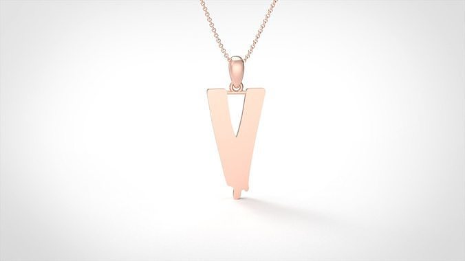 Model 764 Blood V Initial Pendant 3D print model