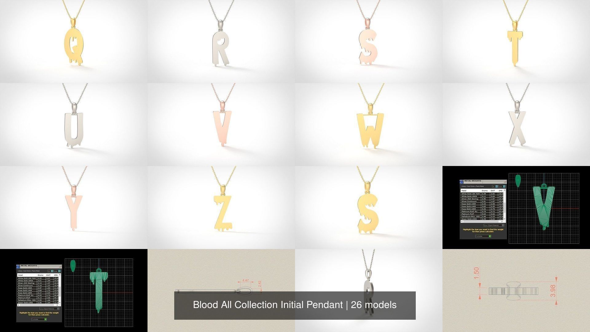  Blood All Collection Initial Pendant _3