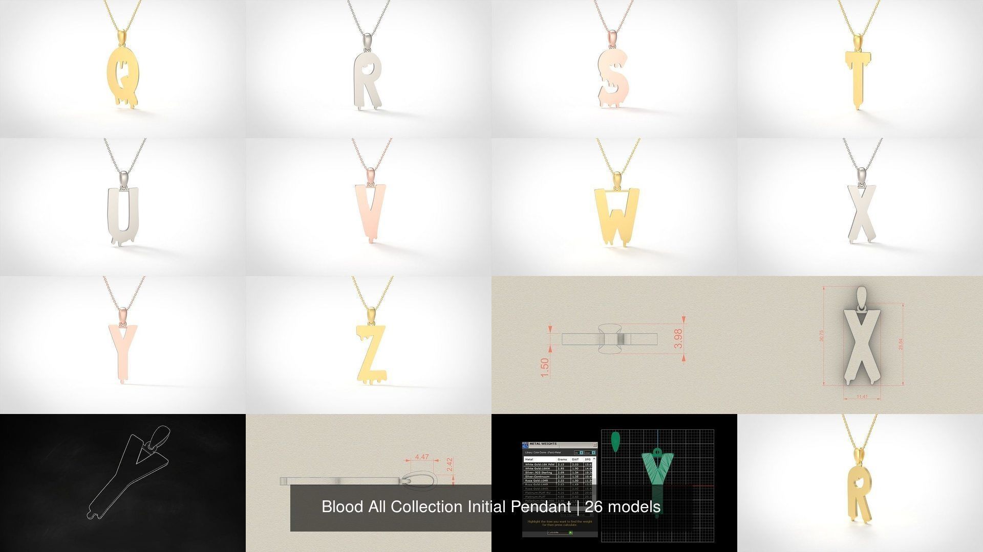  Blood All Collection Initial Pendant _4