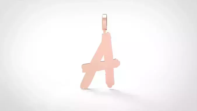 Model 769 Initial A Letter Pendant 3D print model