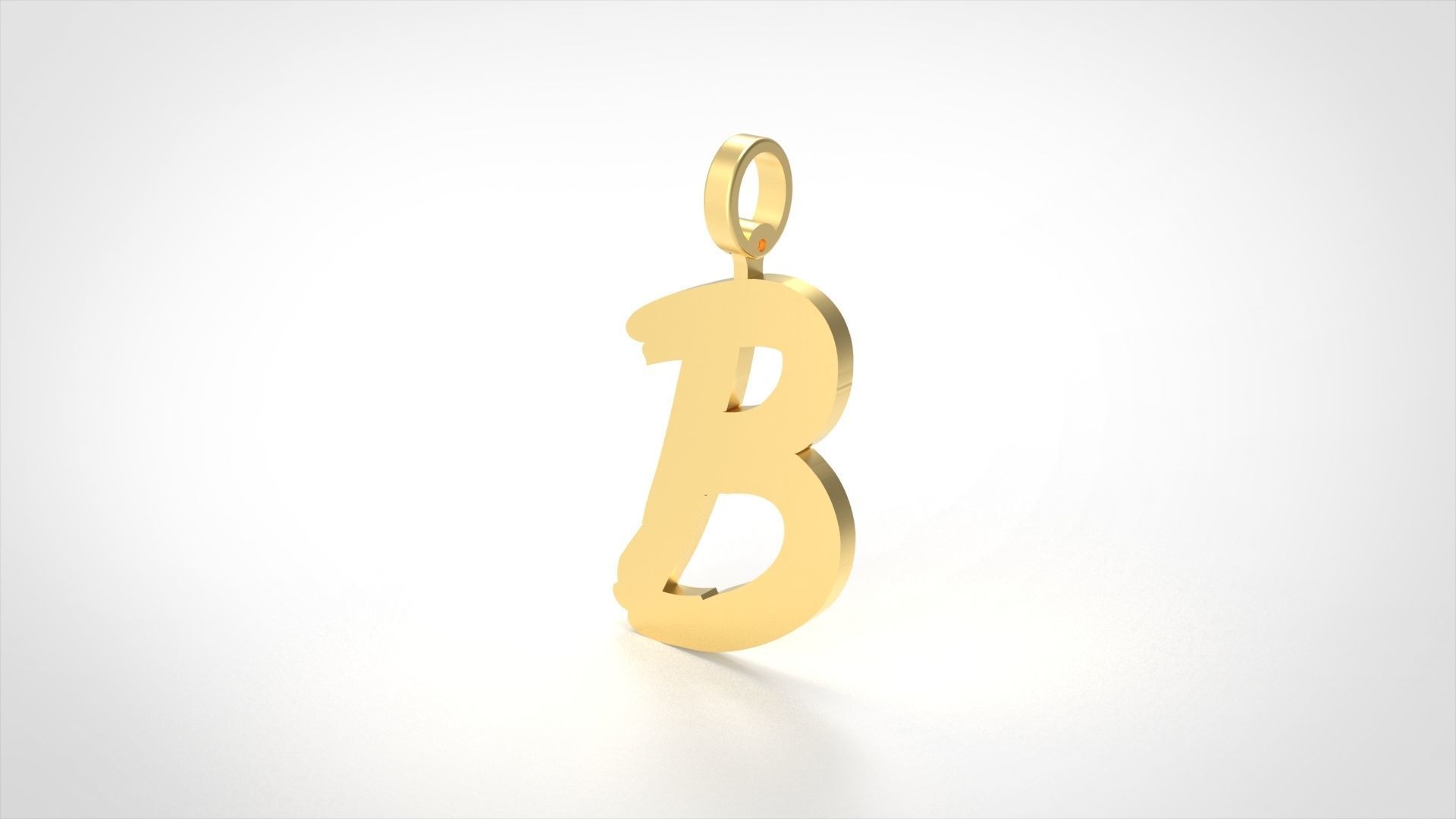 Model 770 Initial B Letter Pendant 3D print model_3