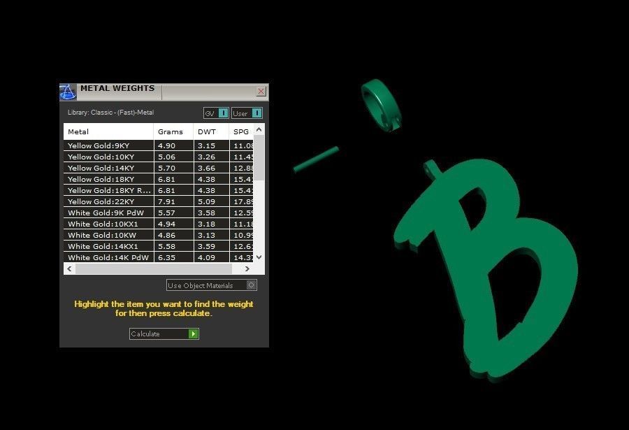 Model 770 Initial B Letter Pendant 3D print model_10